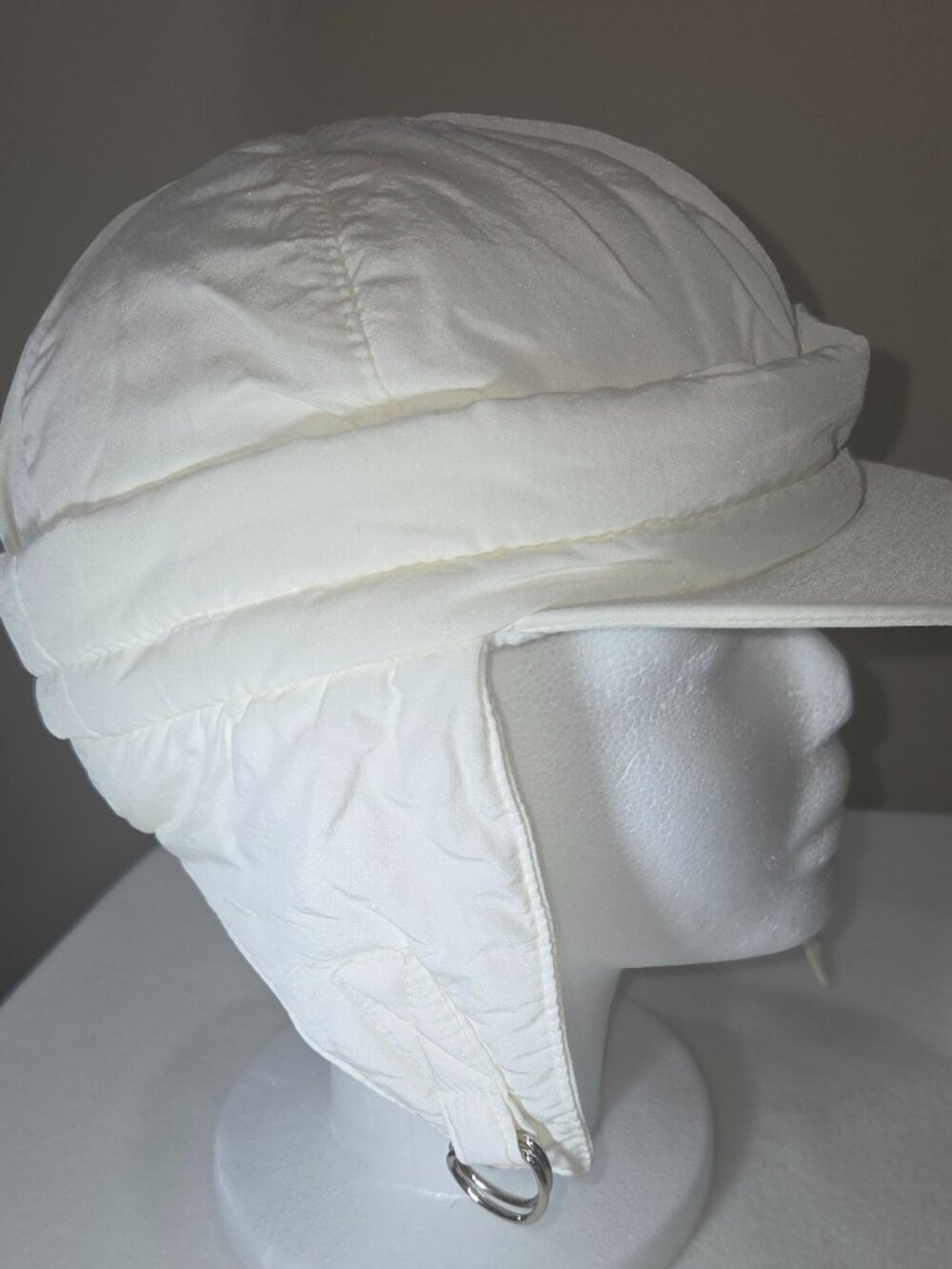Vintage BOGNER White Puffer Ski Hat Visor Luxe